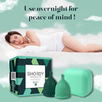 SHORDY menstrual cup collapsible storage box for hygienic travel and portability.