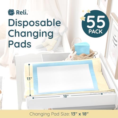 Reli. baby diaper changing pads laid flat showing blue and white design