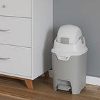 Foundations Gray Diaper Disposal open lid view