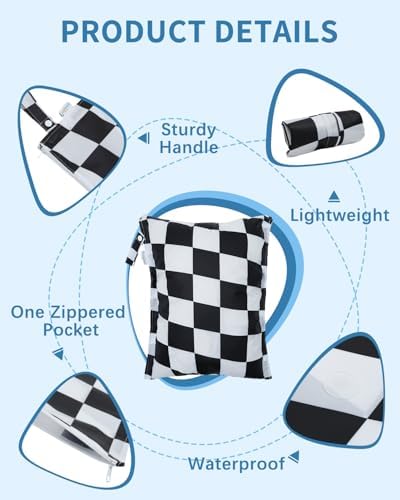 Two large waterproof wet dry bags for swimsuits and diapers