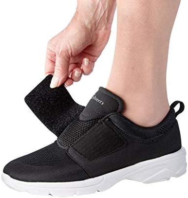 Silvert's adaptive shoes for seniors side profile highlighting the extra wide fit.