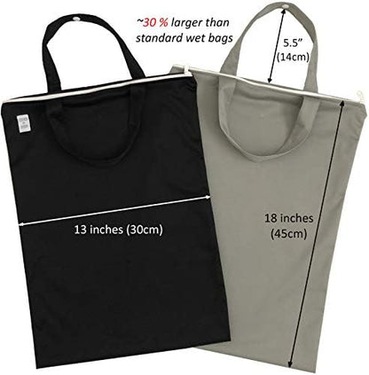 Mom & Bab wet bag showing zipper closure and handle
