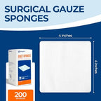 Hospital grade large four by four inch medical dressing sponge being used for first aid.