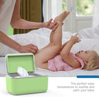 Orozee light green wipe warmer in a modern nursery setting