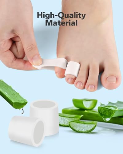 Close up of gel pinky toe protectors for blister and bunion prevention.