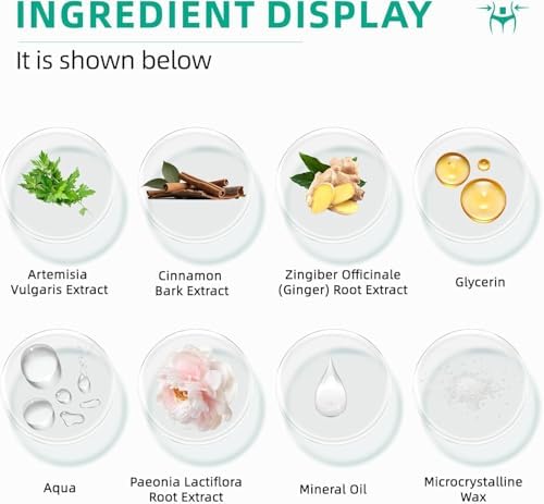 Natural ingredients graphic featuring white peony ginger and cinnamon used in Ozem patches