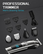Ergonomic curved handle of Brightup cordless razor showing the speed adjustment buttons.