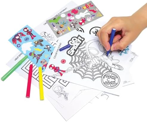 Durable superhero themed storage case with handle held by a child for travel
