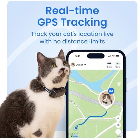 Side profile of Tractive GPS tracker for cat activity tracking