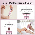 BevinMugford electric foot file with interchangeable sanding discs for pedicures.