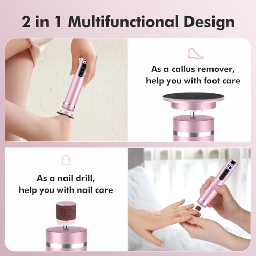 BevinMugford electric foot file with interchangeable sanding discs for pedicures.