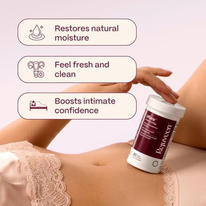 White veggie capsules of Uflora probiotic for women's pH balance