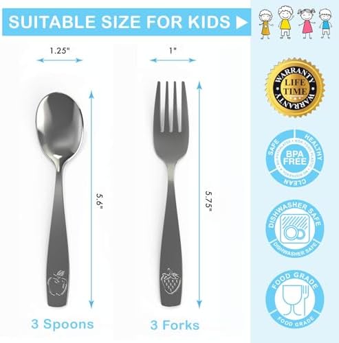 Close up of fruit engraving on Chillout Life kids utensils