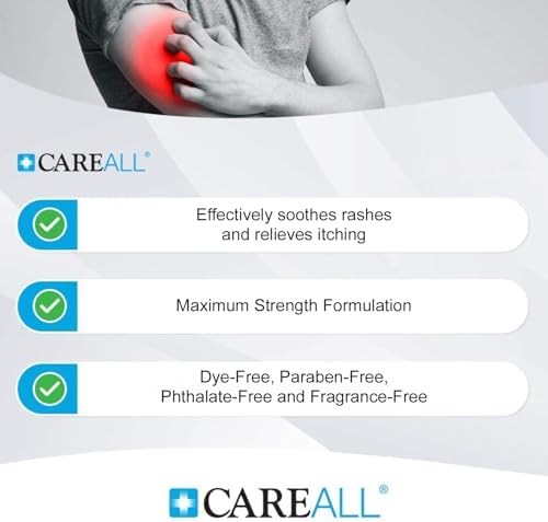 Individual 0.9 gram foil packets of CareAll maximum strength anti itch cream