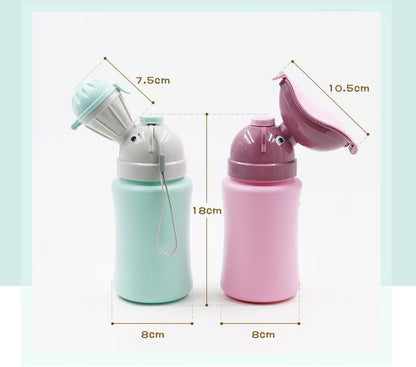 Portable pink urinal bottle for outdoor camping and road trips