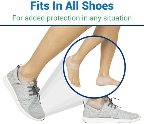 Two pairs of clear silicone heel guards with included storage pouch