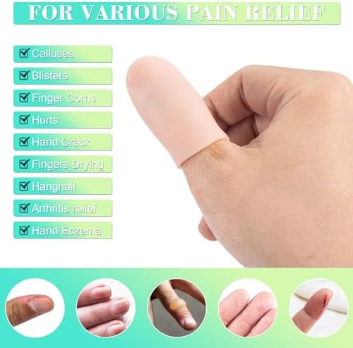 Demonstration of the high stretchability and flexible texture of PAGOW medical grade silicone finger sleeves.