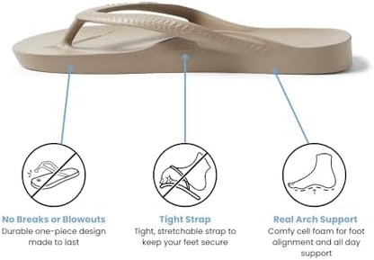 Archies flip flops showing the durable one-piece foam construction.