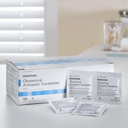 Box of 100 McKesson antiseptic packets imported from USA for Indian consumers.
