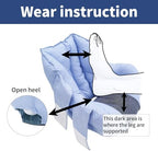 Blue cushioned foot pillow with open heel design for pressure relief