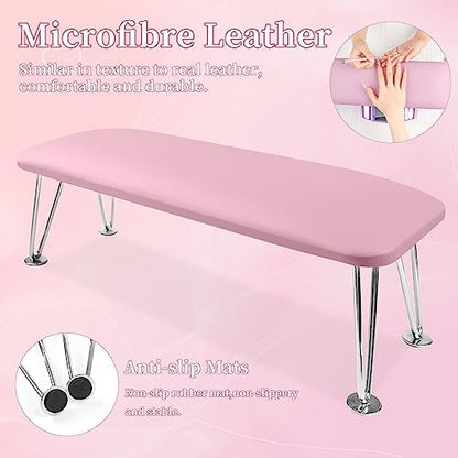 Close up of purple microfiber leather nail hand holder