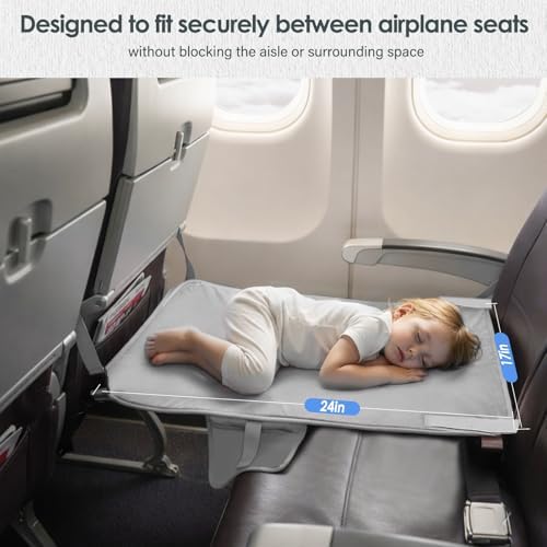 Gray fabric toddler travel hammock nap cot showing the convenient side storage pocket.