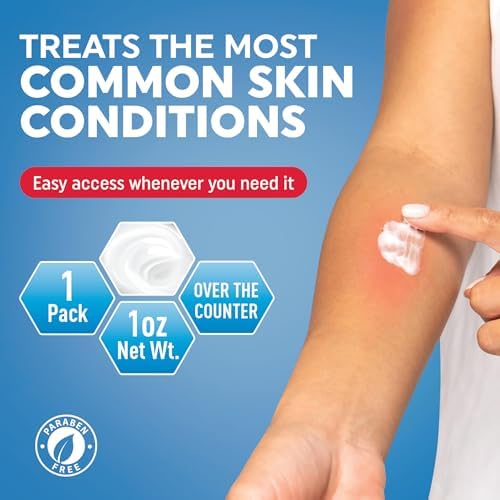 Maximum strength 1% hydrocortisone topical cream tube for eczema treatment.