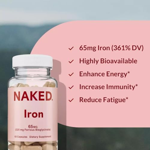Naked Iron 325mg ferrous bisglycinate chelated iron supplement nutrition facts.