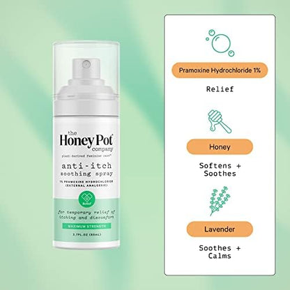 The Honey Pot medicated feminine spray with 1% Pramoxine Hydrochloride