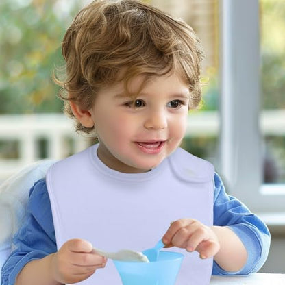 Side view of lazyrhino bibs showing leak-proof backing