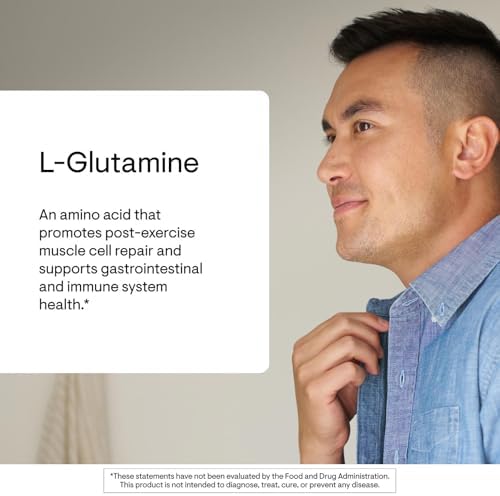 Thorne L-Glutamine amino acid capsules side angle container