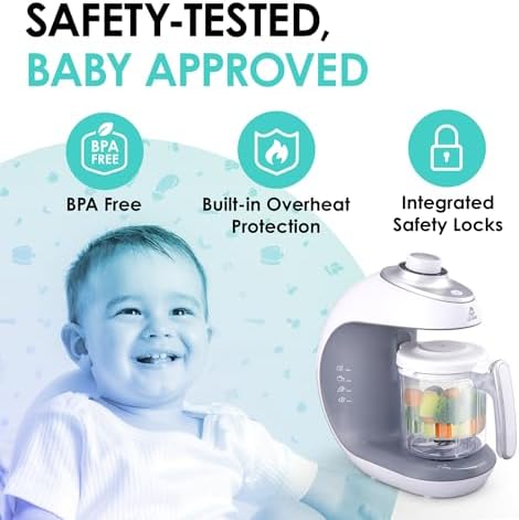 Lil Jumbl baby food maker safety lid and spill proof cover detached for easy cleaning process
