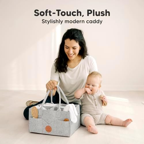 KeaBabies diaper caddy showing internal compartments and dividers