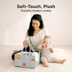 KeaBabies diaper caddy showing internal compartments and dividers