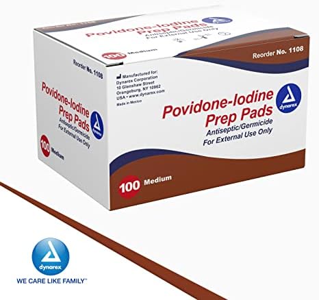 Sterile povidone iodine prep pads for professional medical and home first aid use