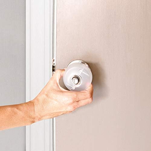Three pack of Little Chicks door knob safety protectors in packaging