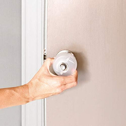 Three pack of Little Chicks door knob safety protectors in packaging