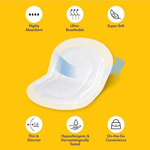 Close up of Medela nursing pad contoured shape and thickness