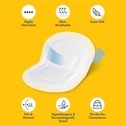 Close up of Medela nursing pad contoured shape and thickness
