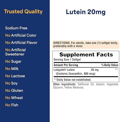 Puritan's Pride Lutein with zeaxanthin complete bottle packaging