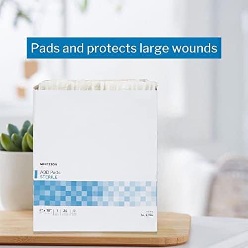 McKesson absorbent abdominal pad side angle showing multi layer moisture barrier fabric