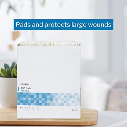 McKesson absorbent abdominal pad side angle showing multi layer moisture barrier fabric