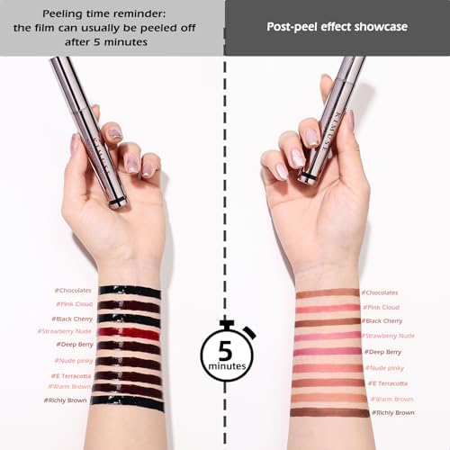 KIMUSE Peel Off Lip Liner Stain, Long Lasting Lip Tint Stain Peel Off, Waterproof, Transfer-Proof, Highly Pigmented Color Peel Off Lip Stain Liner, Matte Finish - Image 6