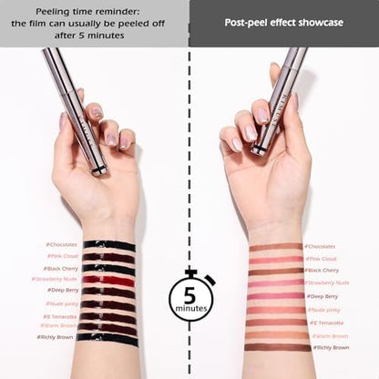 KIMUSE Peel Off Lip Liner Stain, Long Lasting Lip Tint Stain Peel Off, Waterproof, Transfer-Proof, Highly Pigmented Color Peel Off Lip Stain Liner, Matte Finish - Image 6