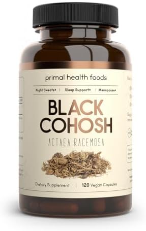 Organic Black Cohosh supplement capsules branding label details