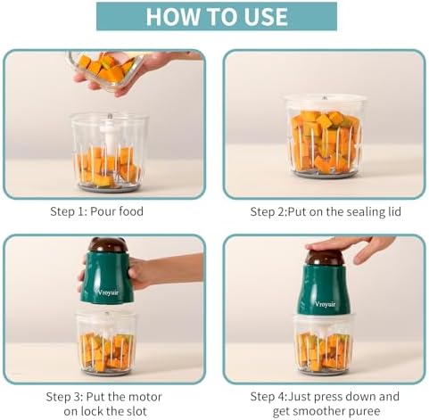 Vroyuir portable baby food blender with included green storage bag