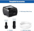Novique small pond water pump showcasing water circulation capabilities for home decor.