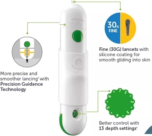 Compact and portable white medical lancing device for home blood testing