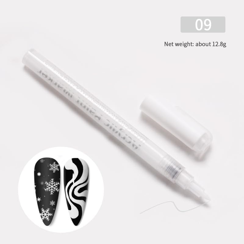 Close up of Xiahium nail art marker fine tip for detailed drawings