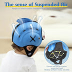 Adjustable Velcro chin strap detail on baby safety cap